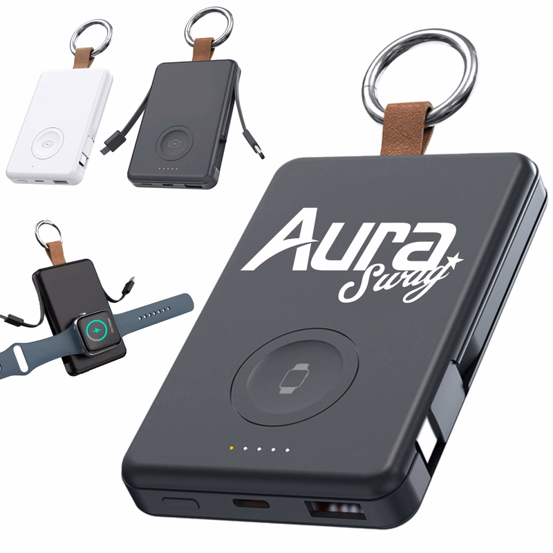 3-in-1 Wireless Power Bank Customizable Luminous Logo