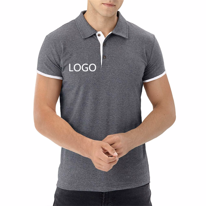 Business Men's Short Sleeve Lapel Polo Shirt / Button