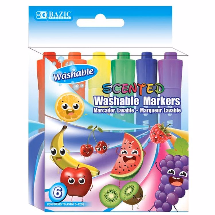 Markers - Washable Scented 6 Pack