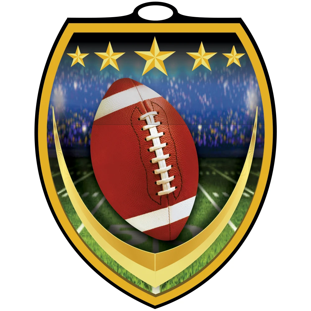 Football Vibraprint™ Shield Medallion (3") 1
