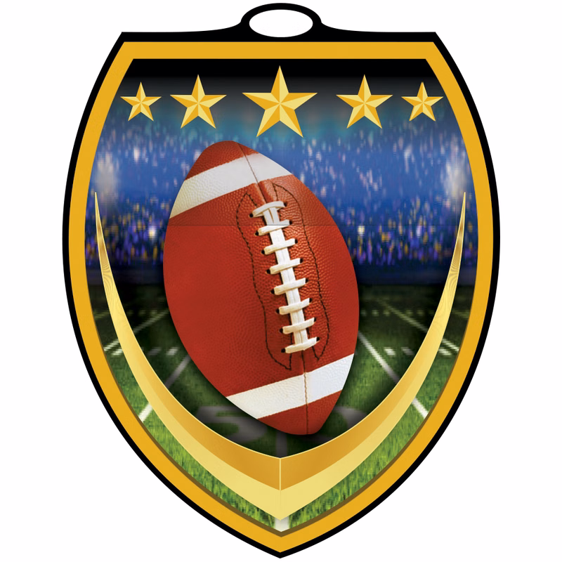 Football Vibraprint™ Shield Medallion (3")