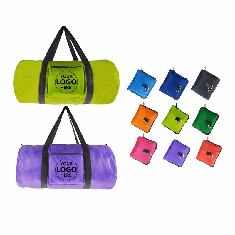 Casual Polyester Cylinder Fitness Bag with Foldable Design