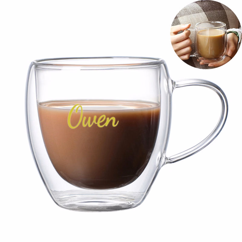 8oz Double Layer Glass Cup