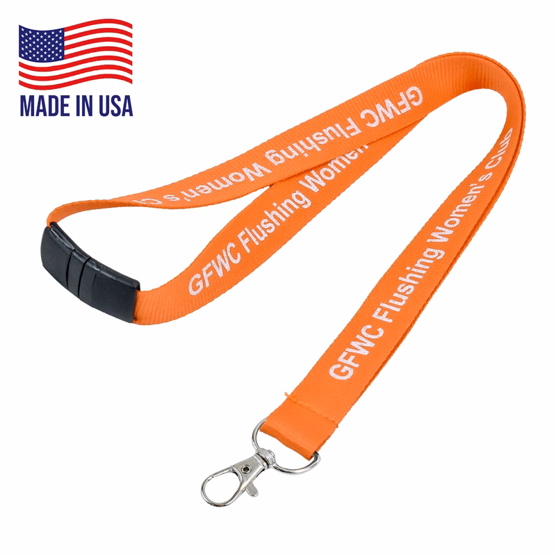 3/4" USA Made Polyester Lanyard w/ Safety Breakaway