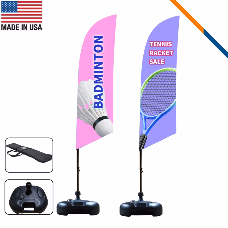 9' Amaranth Double-Sided Angle Flag