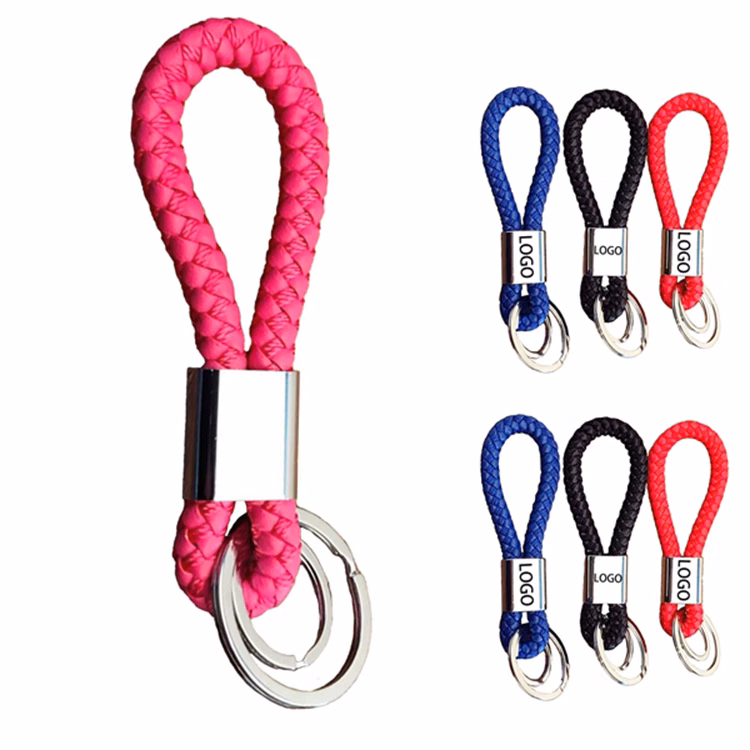 PU Braided Lanyard Keychain