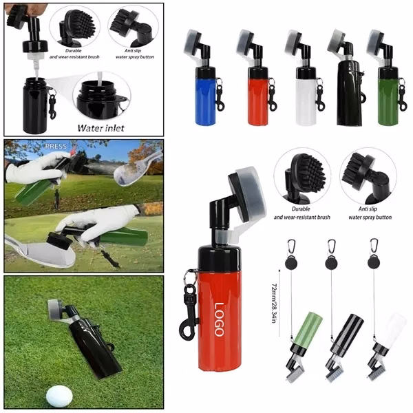 Golf Club Cleaning Brush with Built-In Spray Function