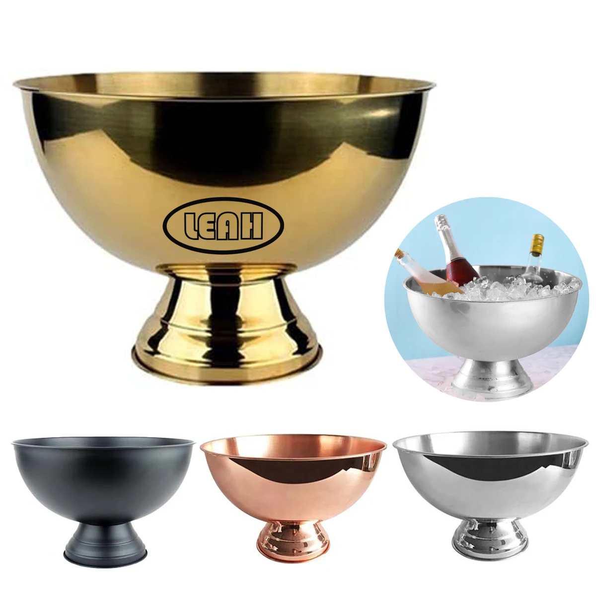 Gold Metal Pedestal Bowl Floral Compote Vase 1