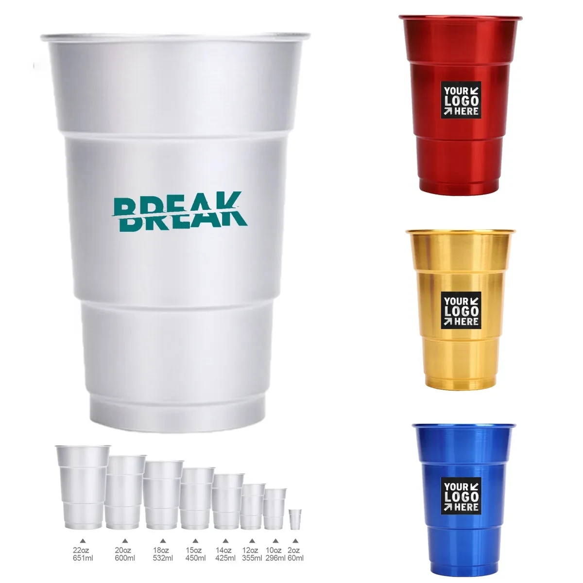 Custom Logo 500ml Reusable Aluminum Cup 1