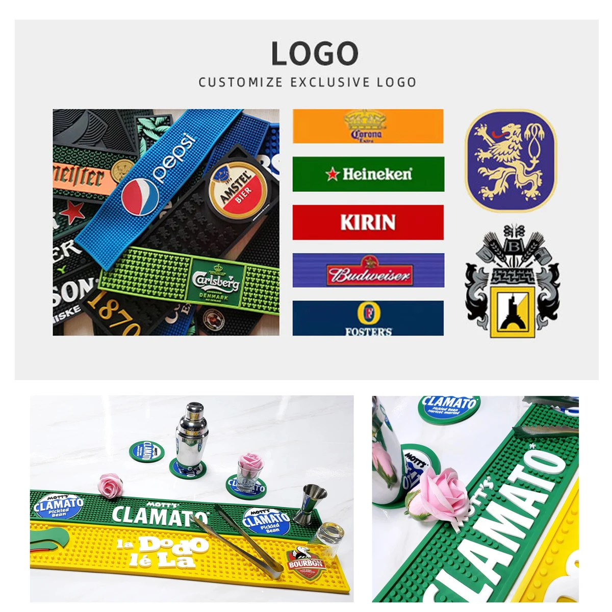Non-Slip Rubber Bar Mat With Custom Logo 1