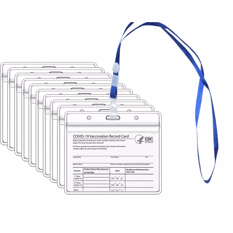 Vaccination Card Protector With Lanyard
