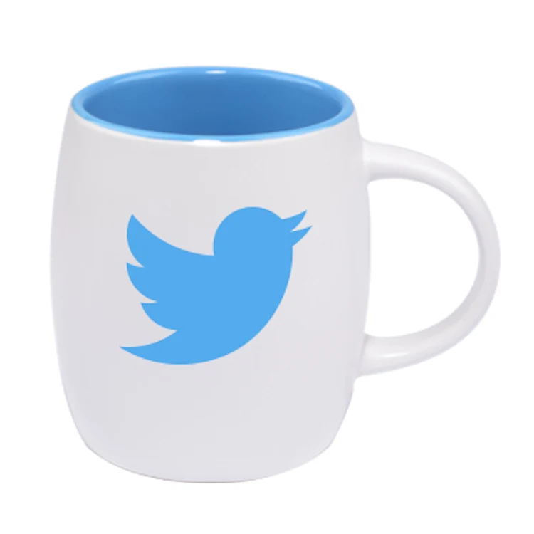 14 oz Vero Mug Sky Blue Gloss In - Silk White Out 1