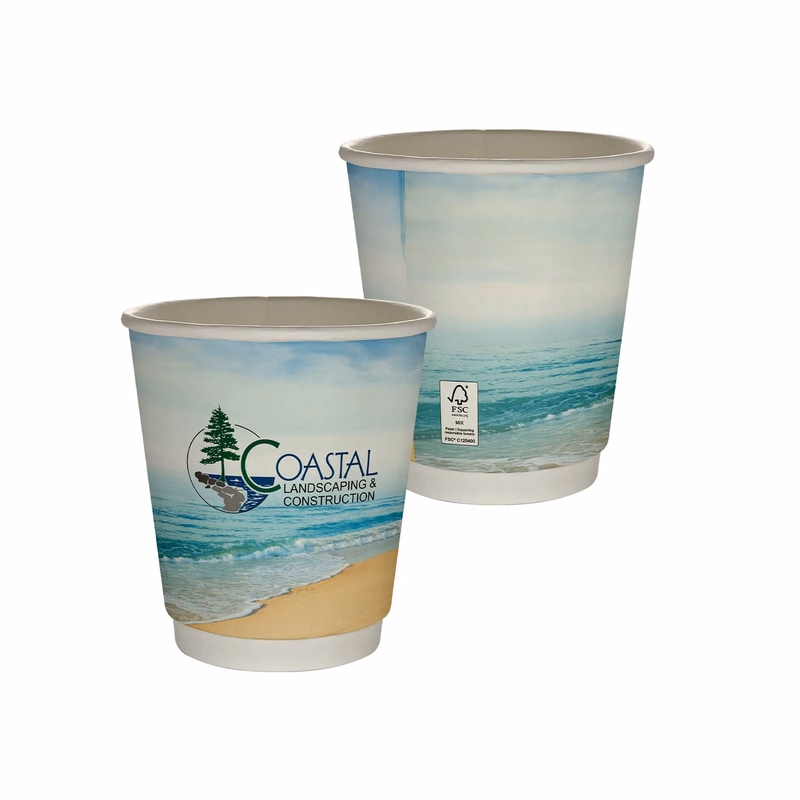 10 oz Full Color Seaside Insulated Paper Cup