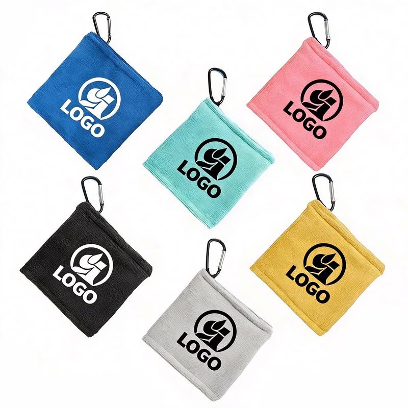 Golf Ball Cleaning Cloth with Carabiner Clip