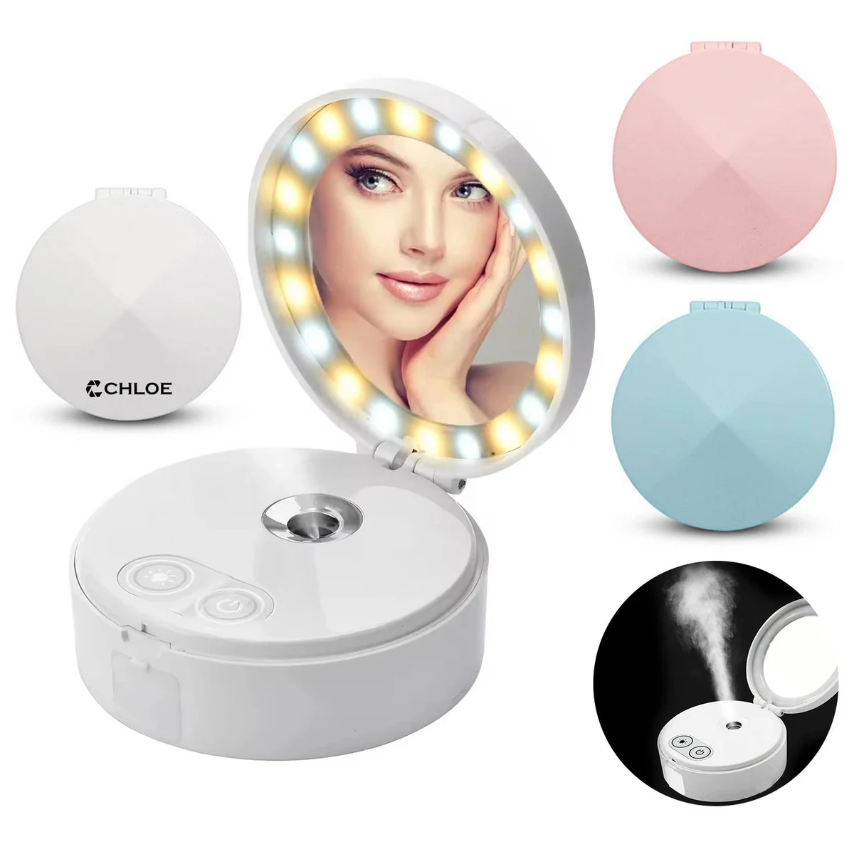 Mini Face Steamer W/ Makeup Mirror 1
