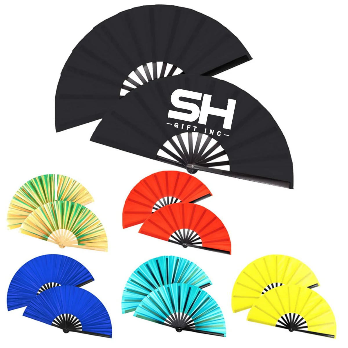Large Folding Hand Fans 1
