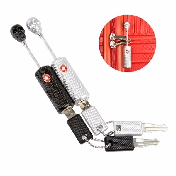 Custom Skull Luggage Lock TSA Approved Braided Steel — Travel Security Essential