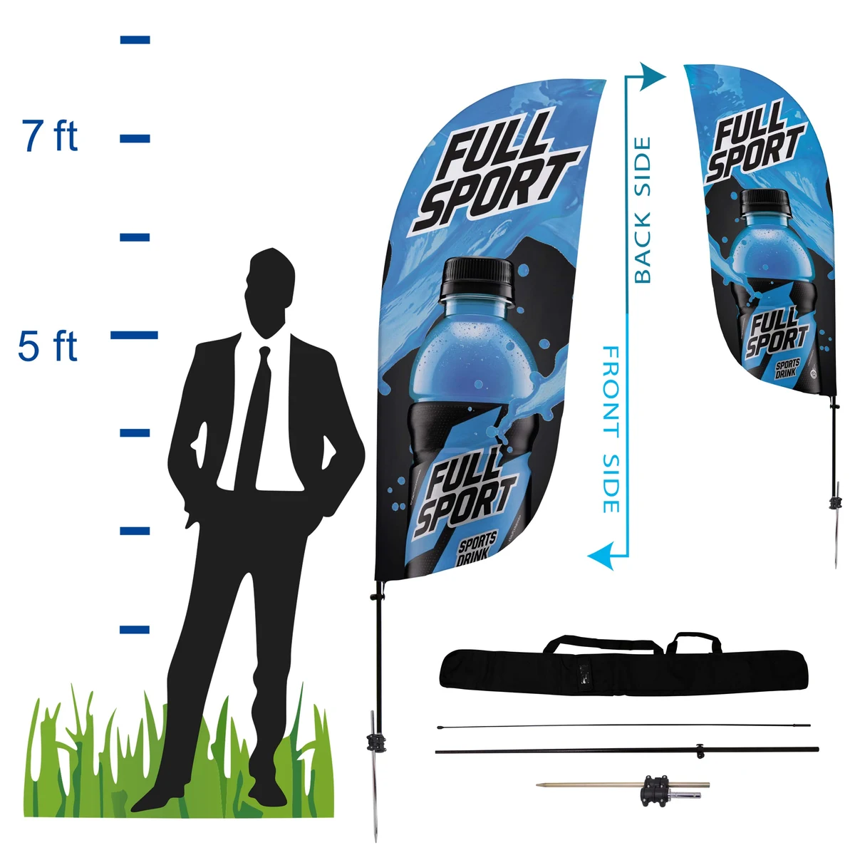 7.5 ft. Convex Advertising Flag Kit 2 (Double Sided) 1