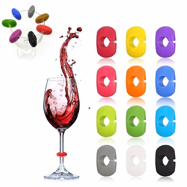 Custom Silicone Wine Glass Marker Tags — Reusable Full-Color Drinkware Identifiers
