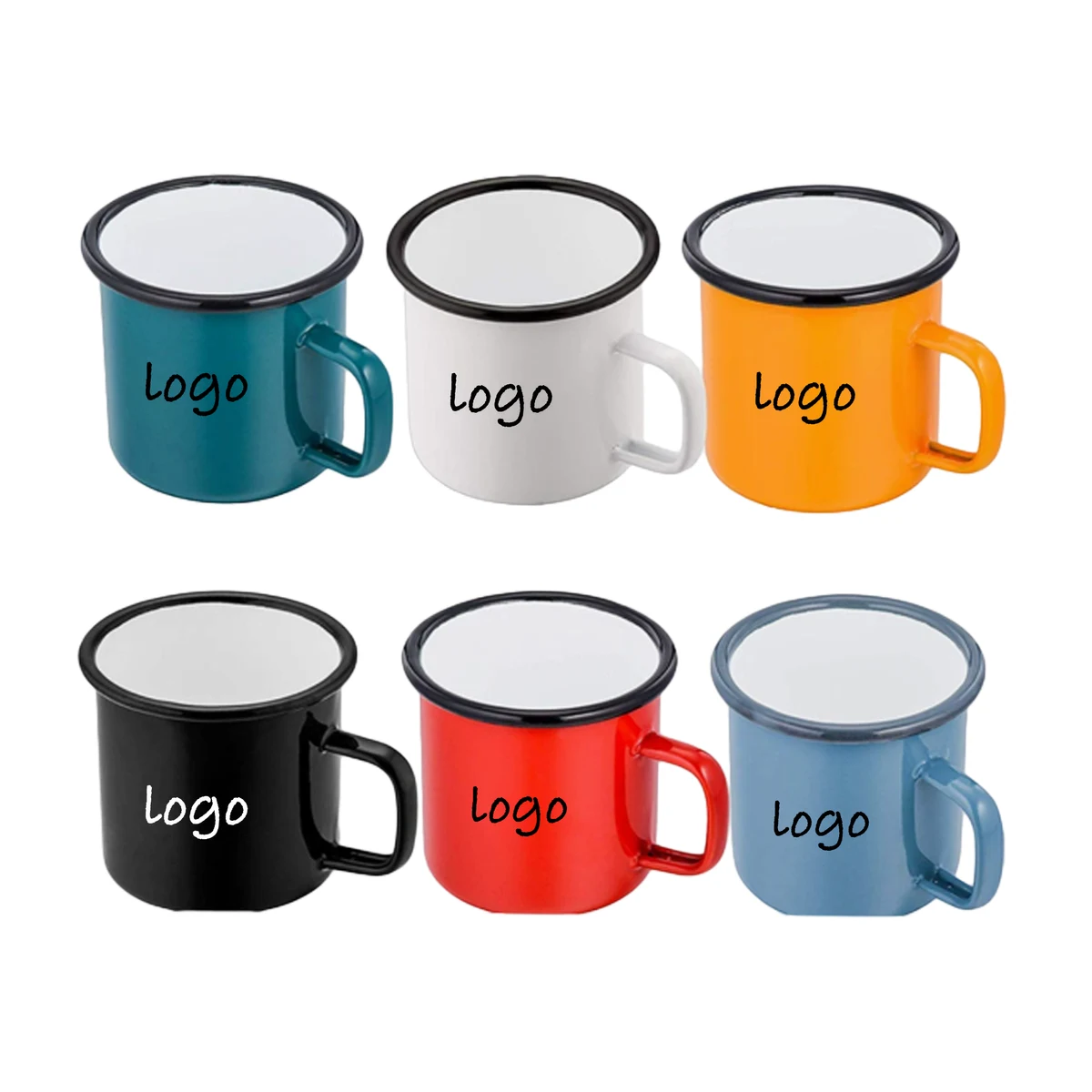 350ml Enameled Retro Mug Logo Printable 1