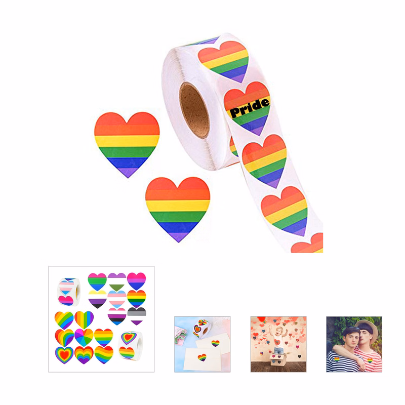 Pride Heart Shape Sticker 1 Roll