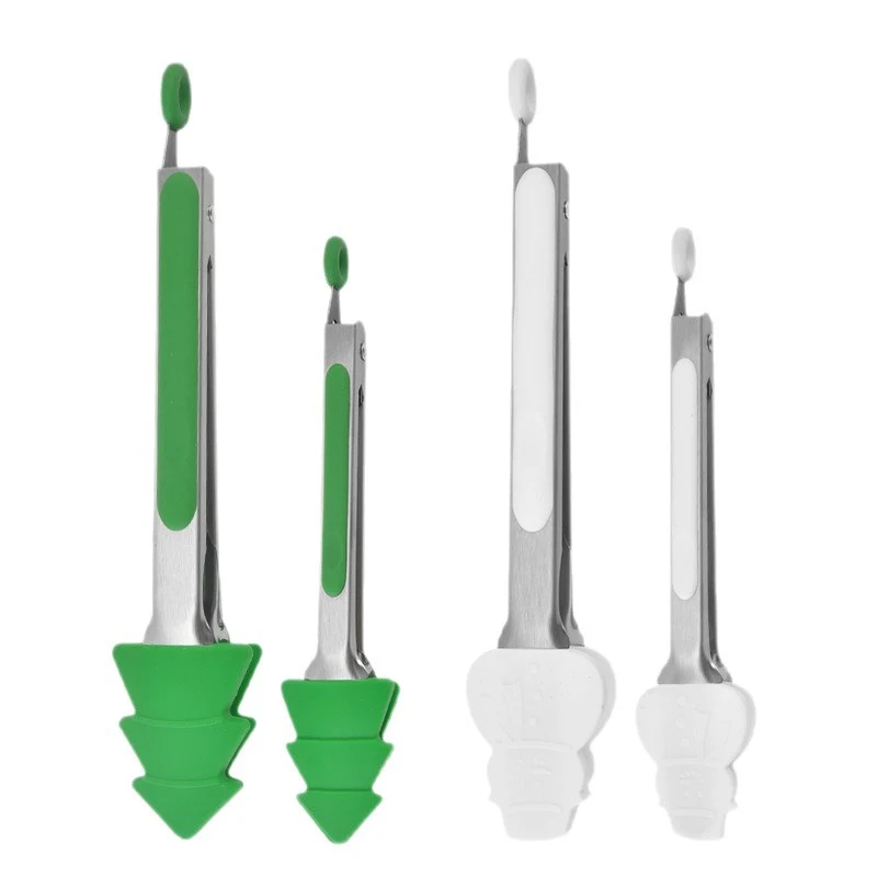 Christmas Tree Silicone Serving Tongs w/ Locking Mechanism 1