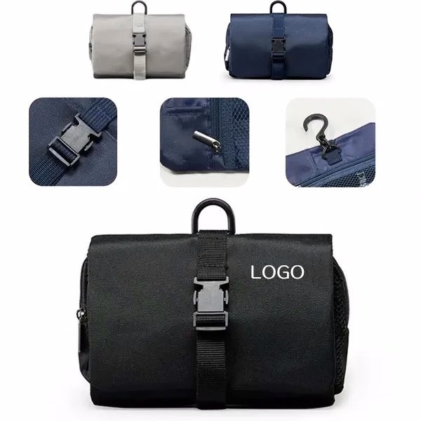 Folding Buckle Toiletries Organizer with Oxford Storage Bag