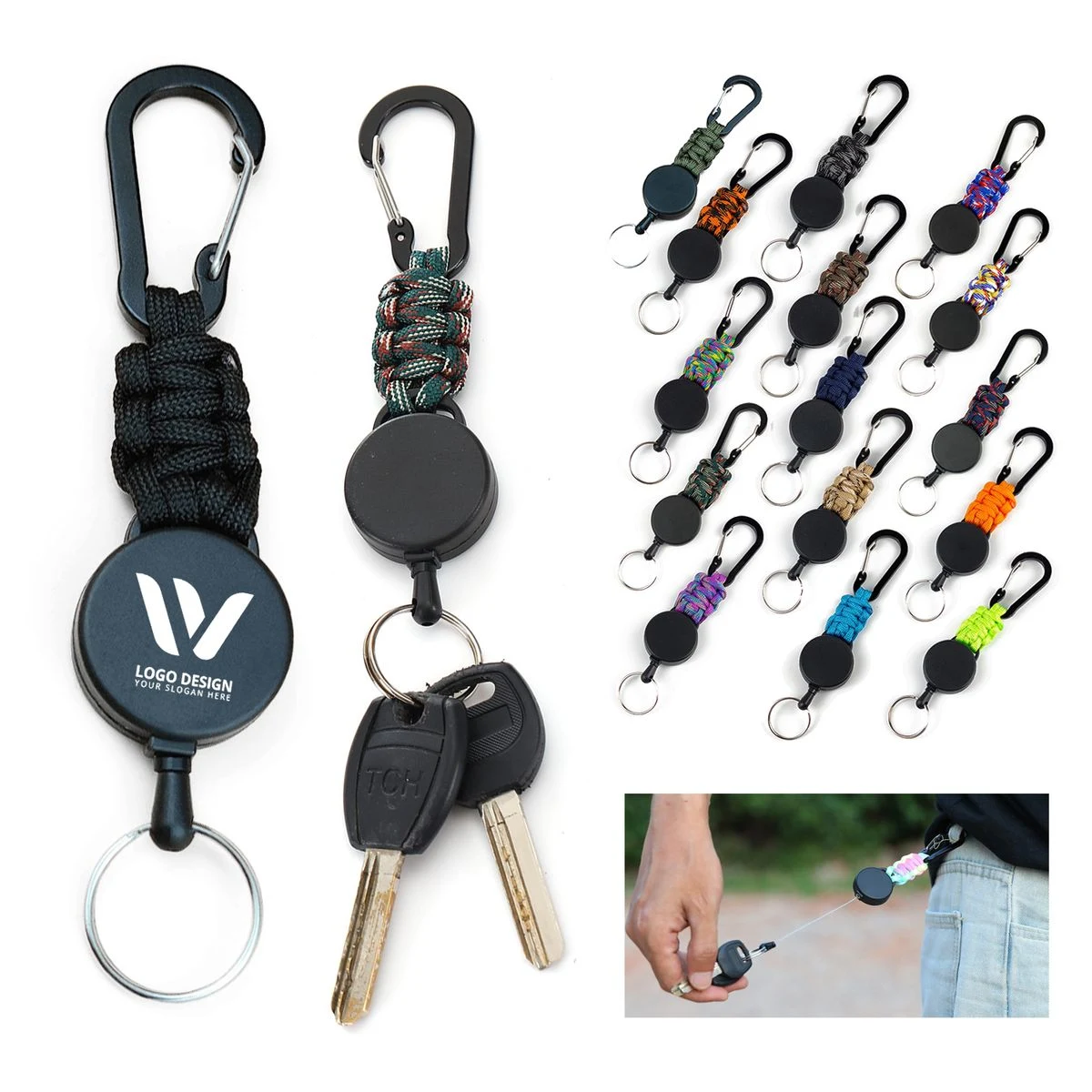 Retractable Paracord Keychain 1