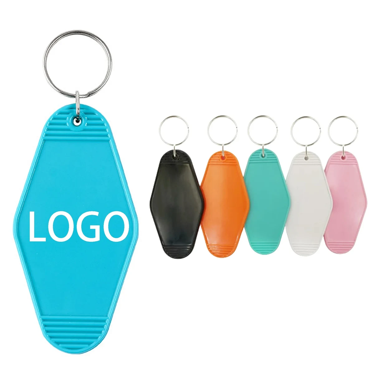 MOQ 100 Custom ABS Plastic Motel Style Keychain 1