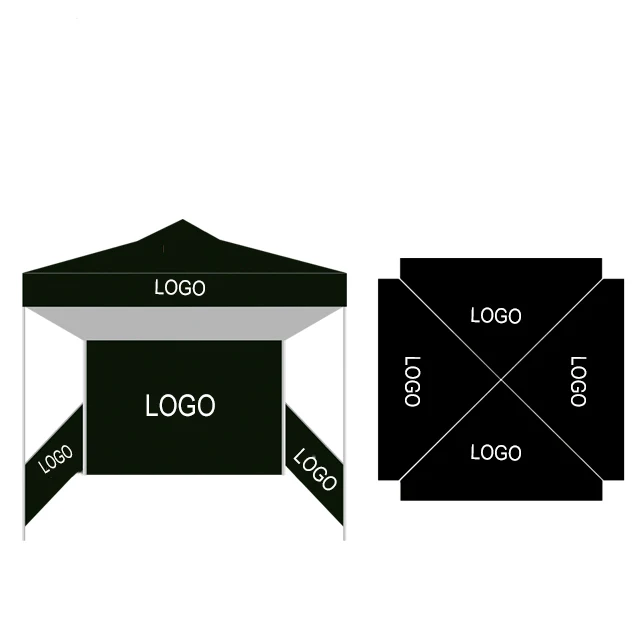 10 Feet Square Canopy Tent with Side And Back Walls 1