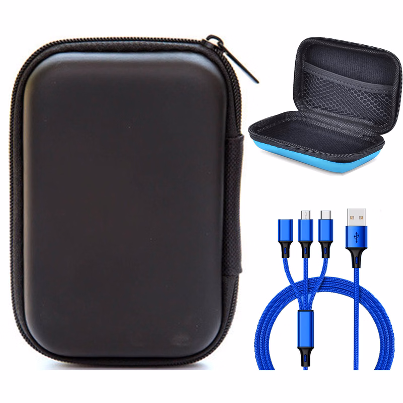 Carrying USB Cable CaseWith A 2A 3 In 1 USB Cable Set