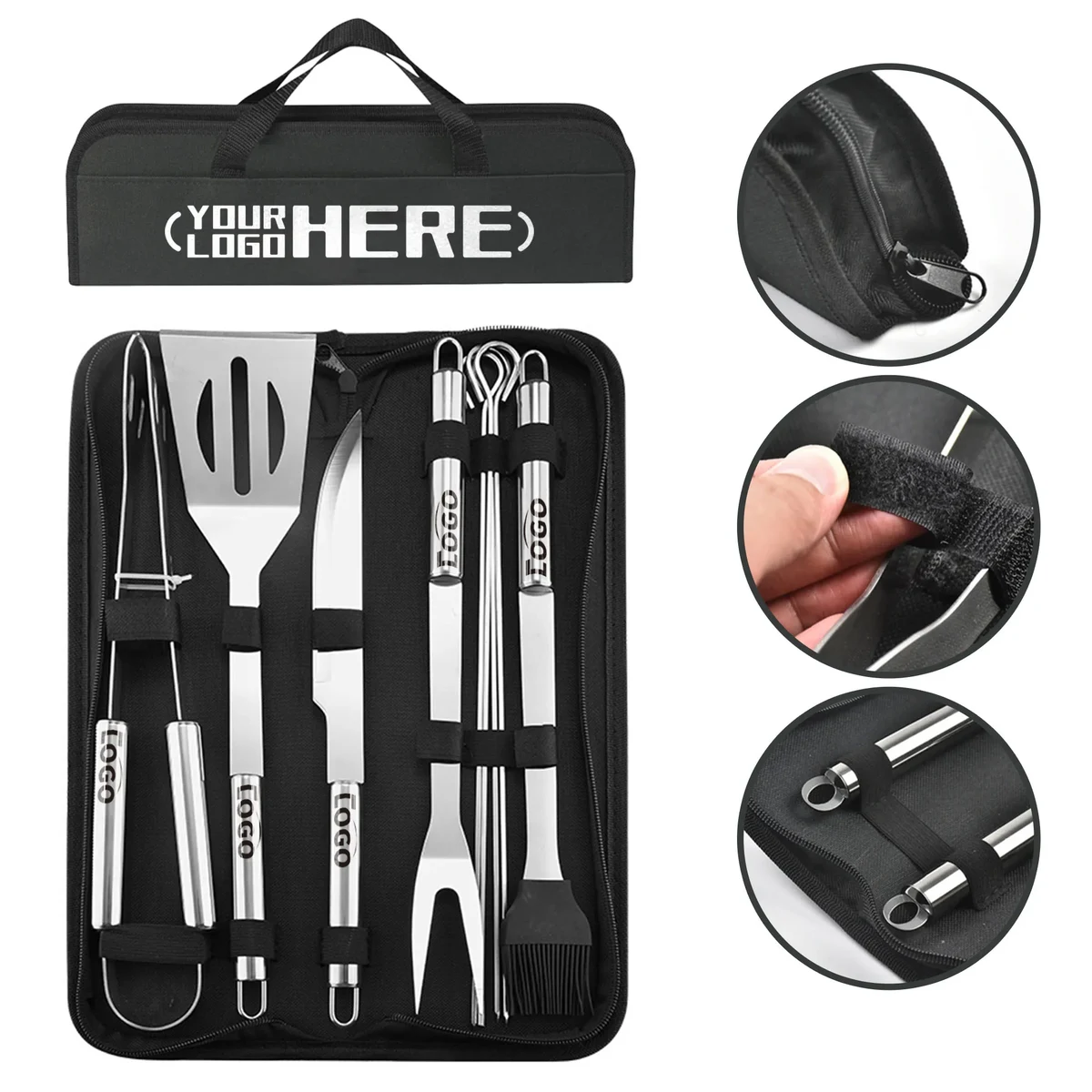 Stainless Steel Barbecue Tool Set with Bag 1