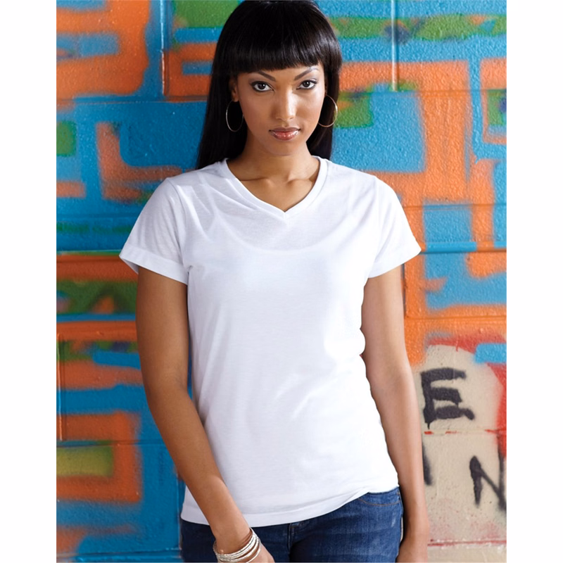 Women's Polyester Sublimation V-Neck Tee - 1507