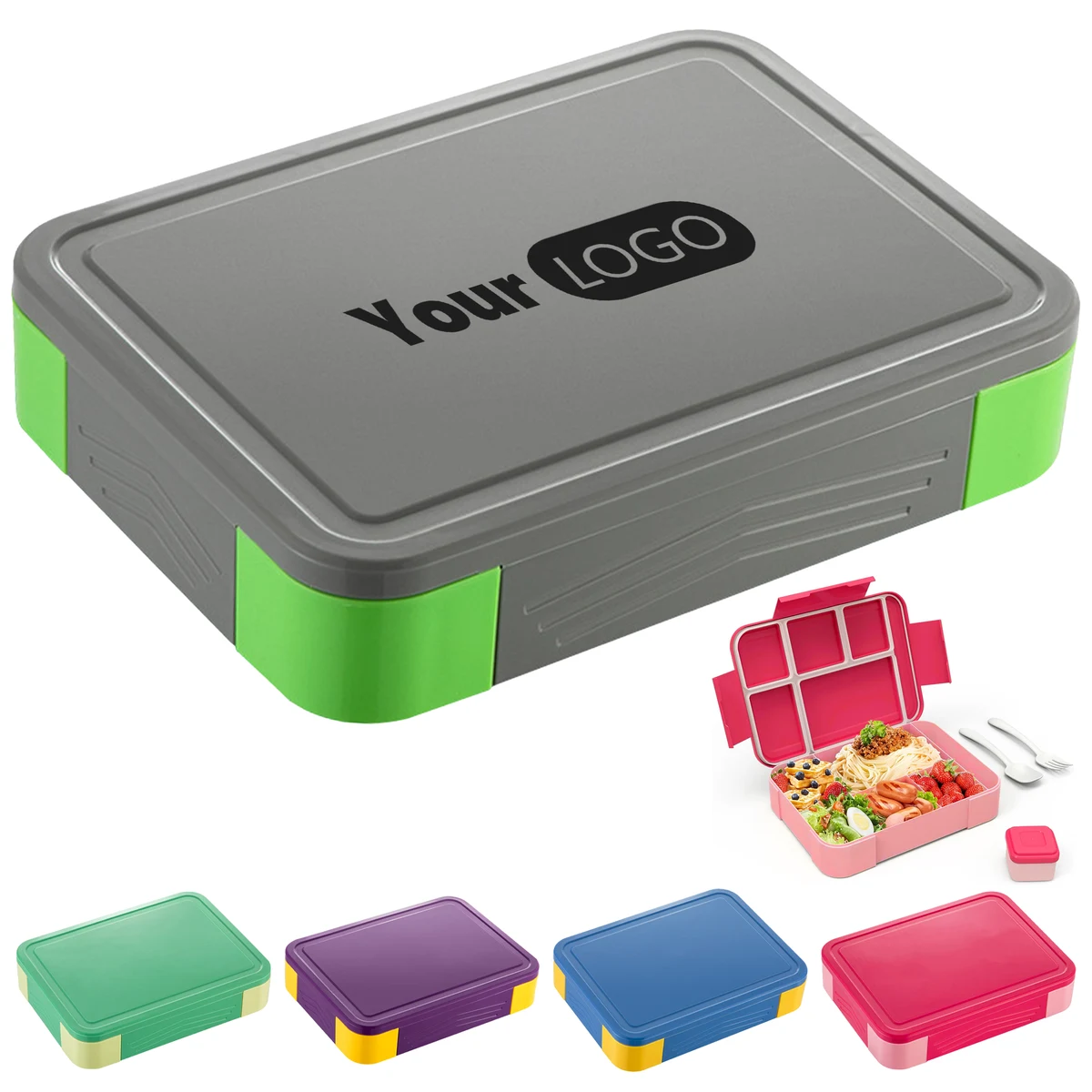 Polypropylene Student Divided Sealed Fruit Box 1