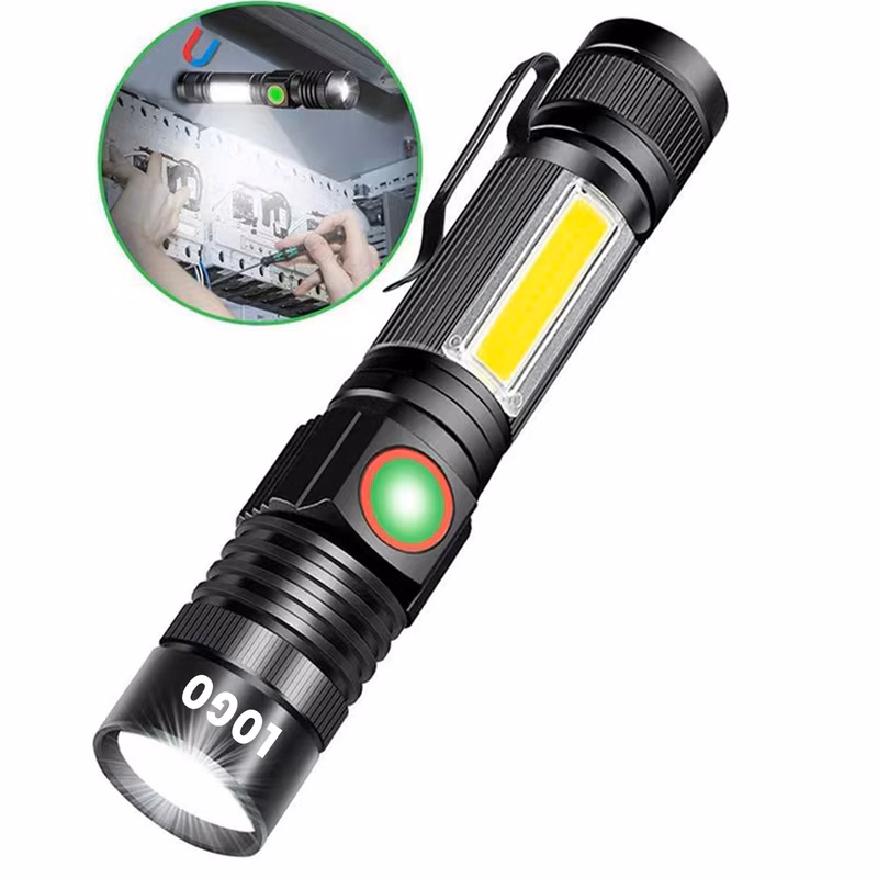 Rechargeable Magnetic LED Flashlight With COB