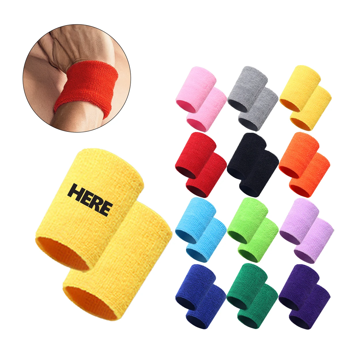 Simple Solid-Color Towel Wristband 1