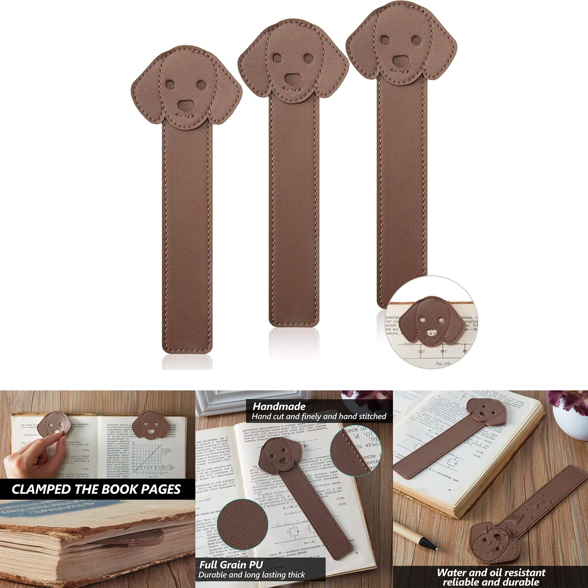Faux Leather Dog Bookmarks 1