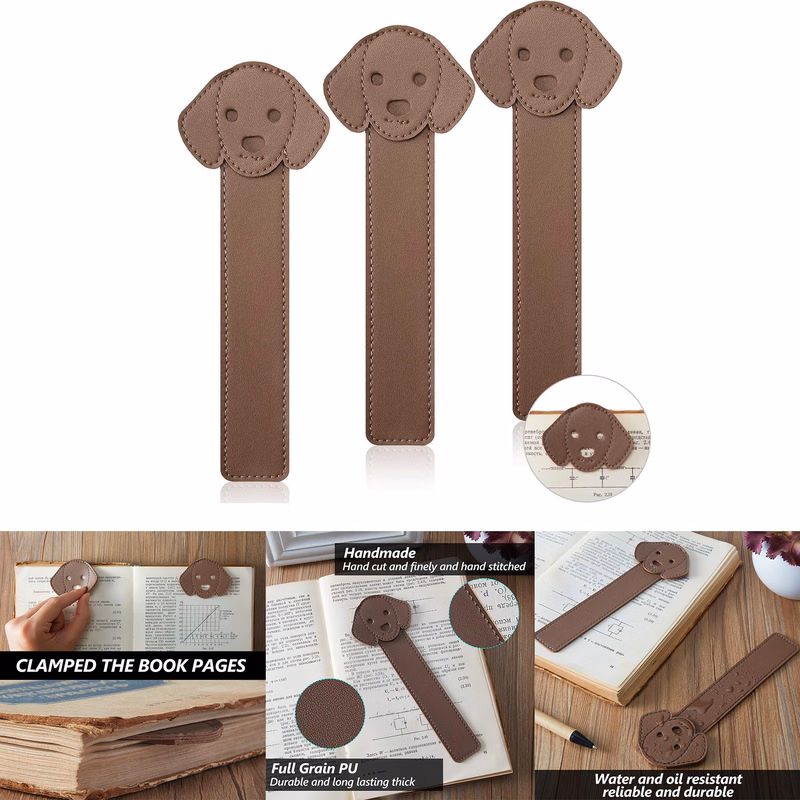 Faux Leather Dog Bookmarks