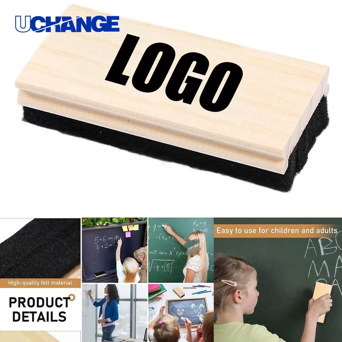 Wood Chalkboard Eraser Whiteboard Cleaning Tool 1