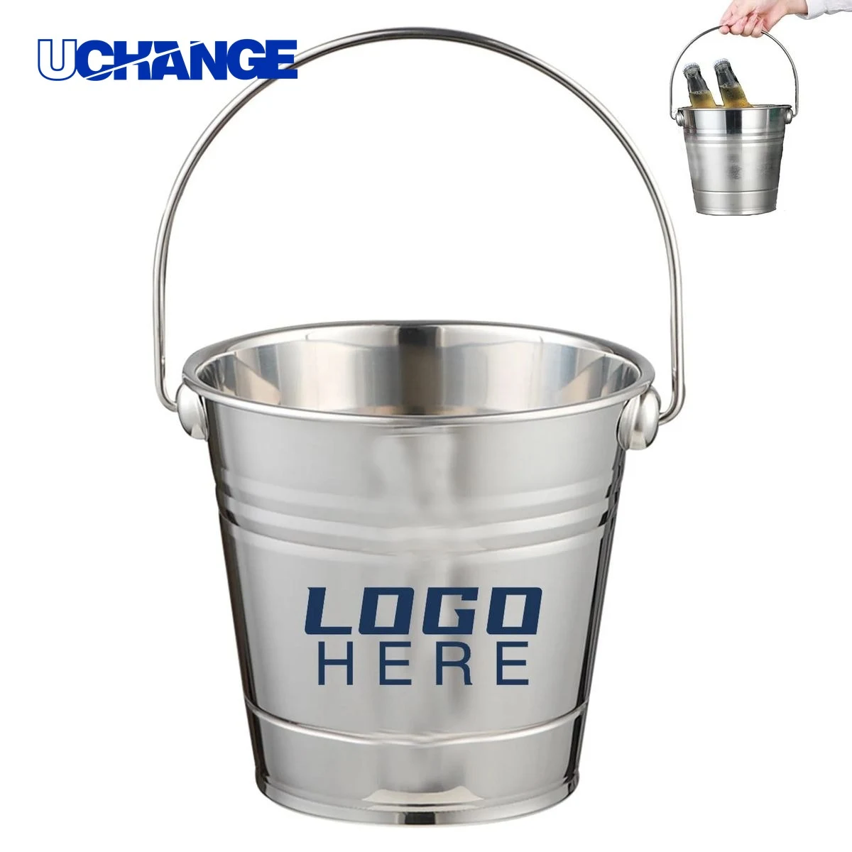 Stainless Steel Ice Wine Bucket Container with Handle (101 oz) 1