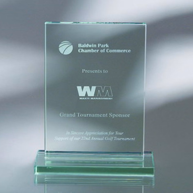 4" Award- Awards, Trophy, Vertical Plaque w/ Base 1/2"d