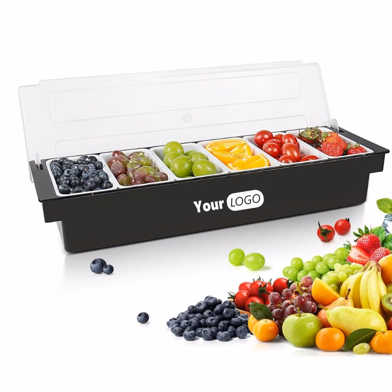 6 Compartment Fruit Caddy With Lid MOQ20
