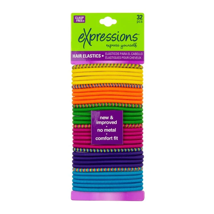 Elastic Hair Bands - 32 Piece Assorted Bright Colors 1