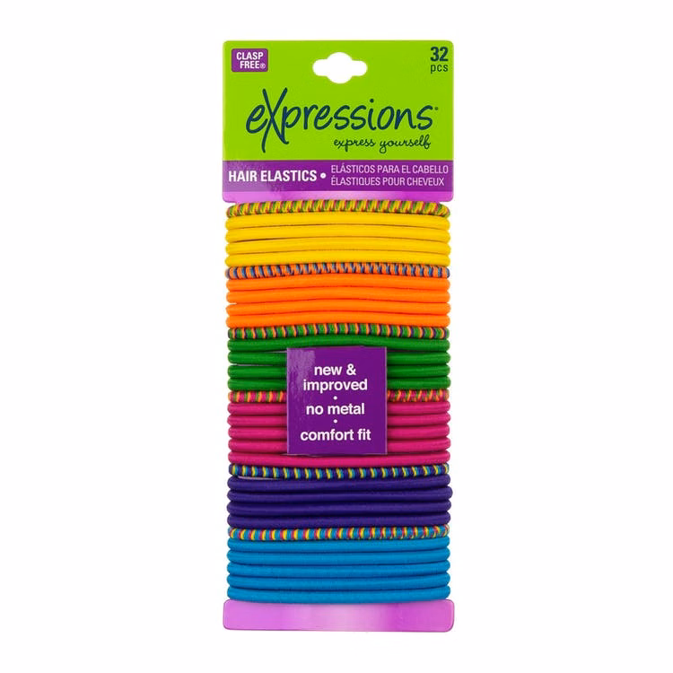 Elastic Hair Bands - 32 Piece Assorted Bright Colors