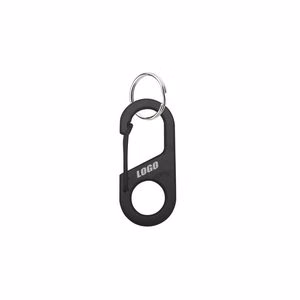 Sleek Black Oval Shaped Key Holder Carabiners