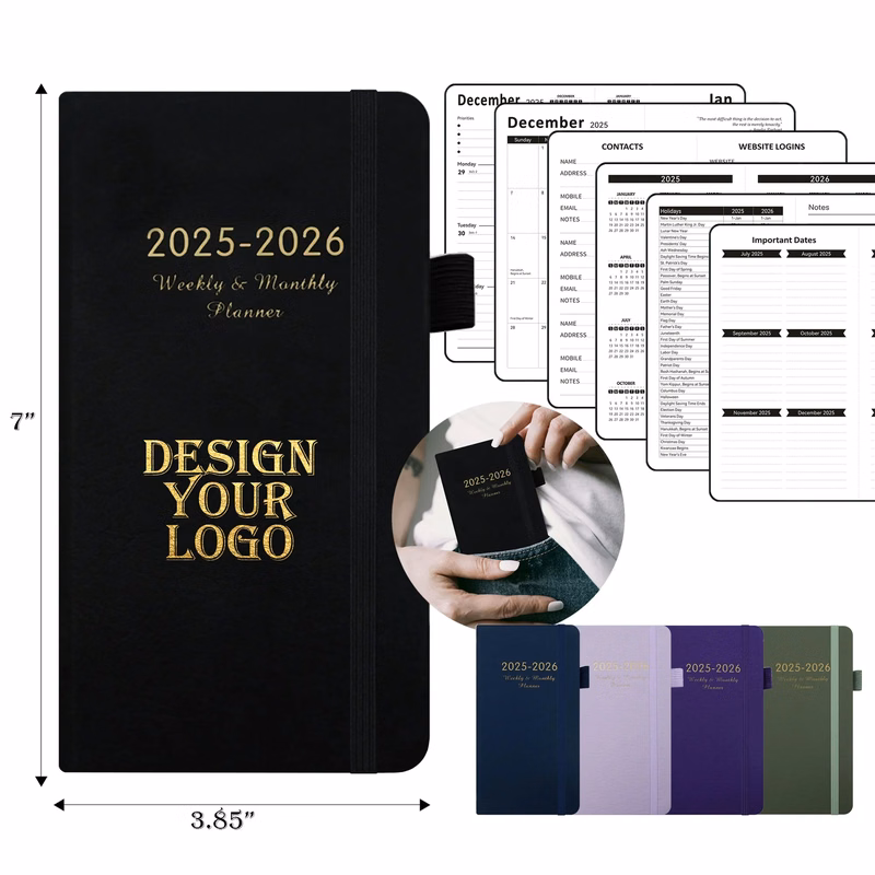 Leather Pocket Weekly Planner July 2025 to June 2026