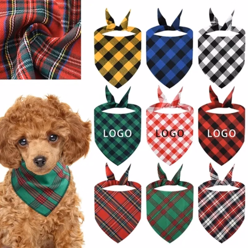 Absorbent Plaid Dog Bandana