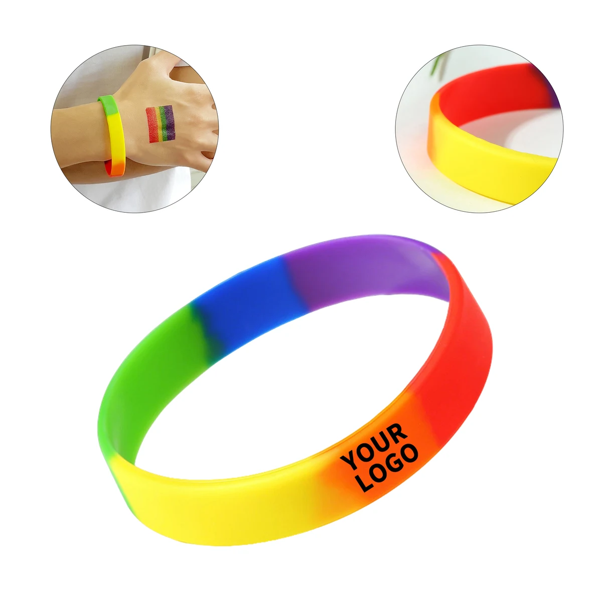 Two Color Segmented Silicone Wristband 1