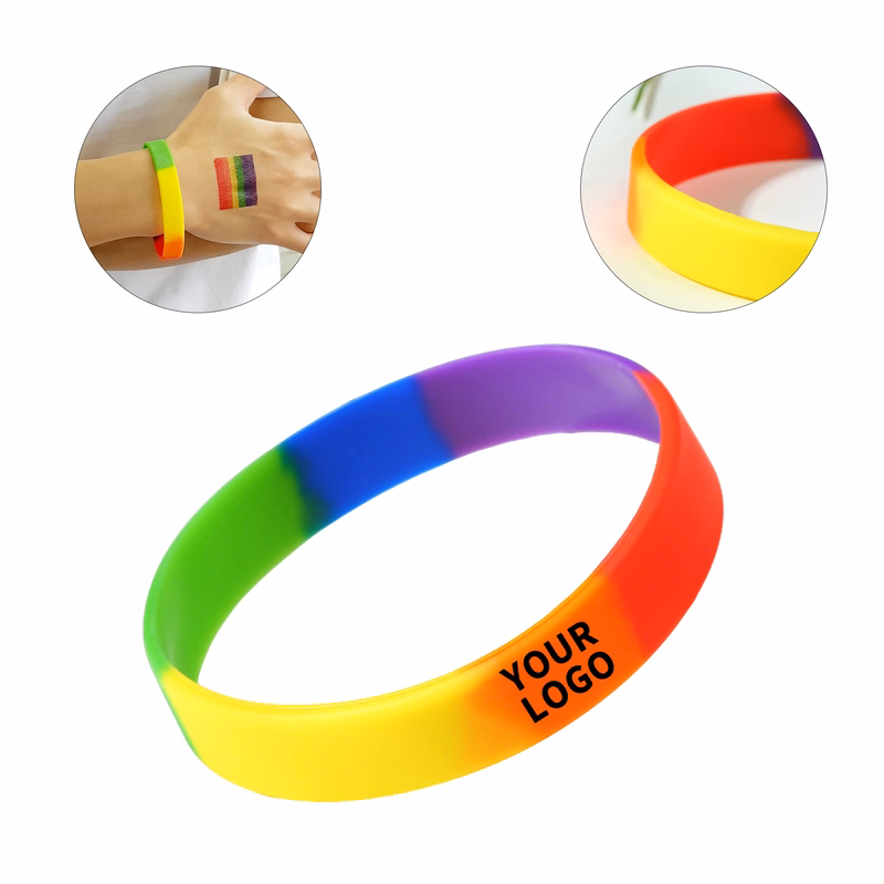 Two Color Segmented Silicone Wristband
