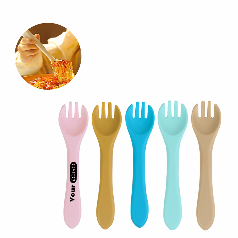 Silicone Baby Feeding Fork MOQ 50